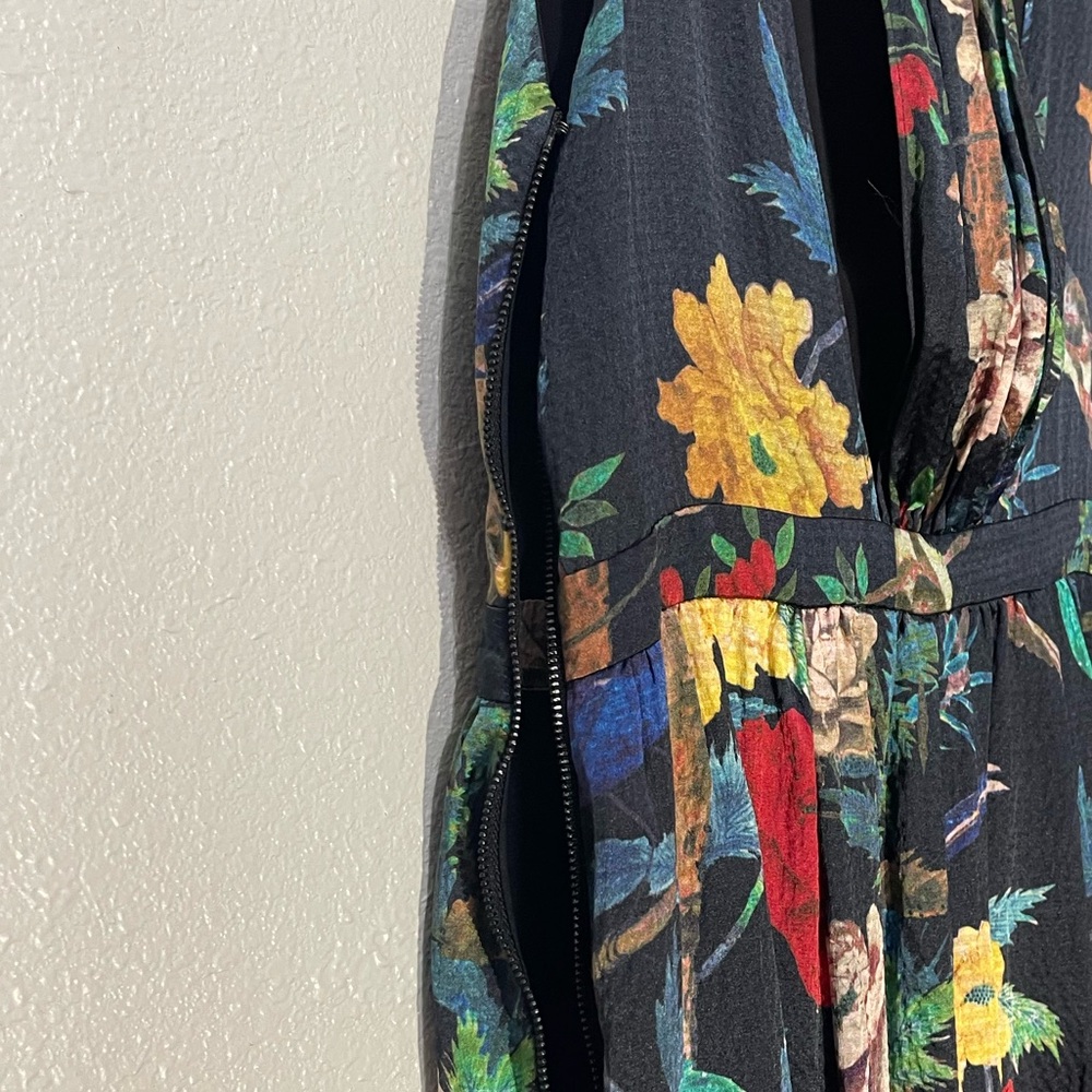 Alice + Olivia Black Floral Elis Dress - Size 8 - Picture 5 of 9